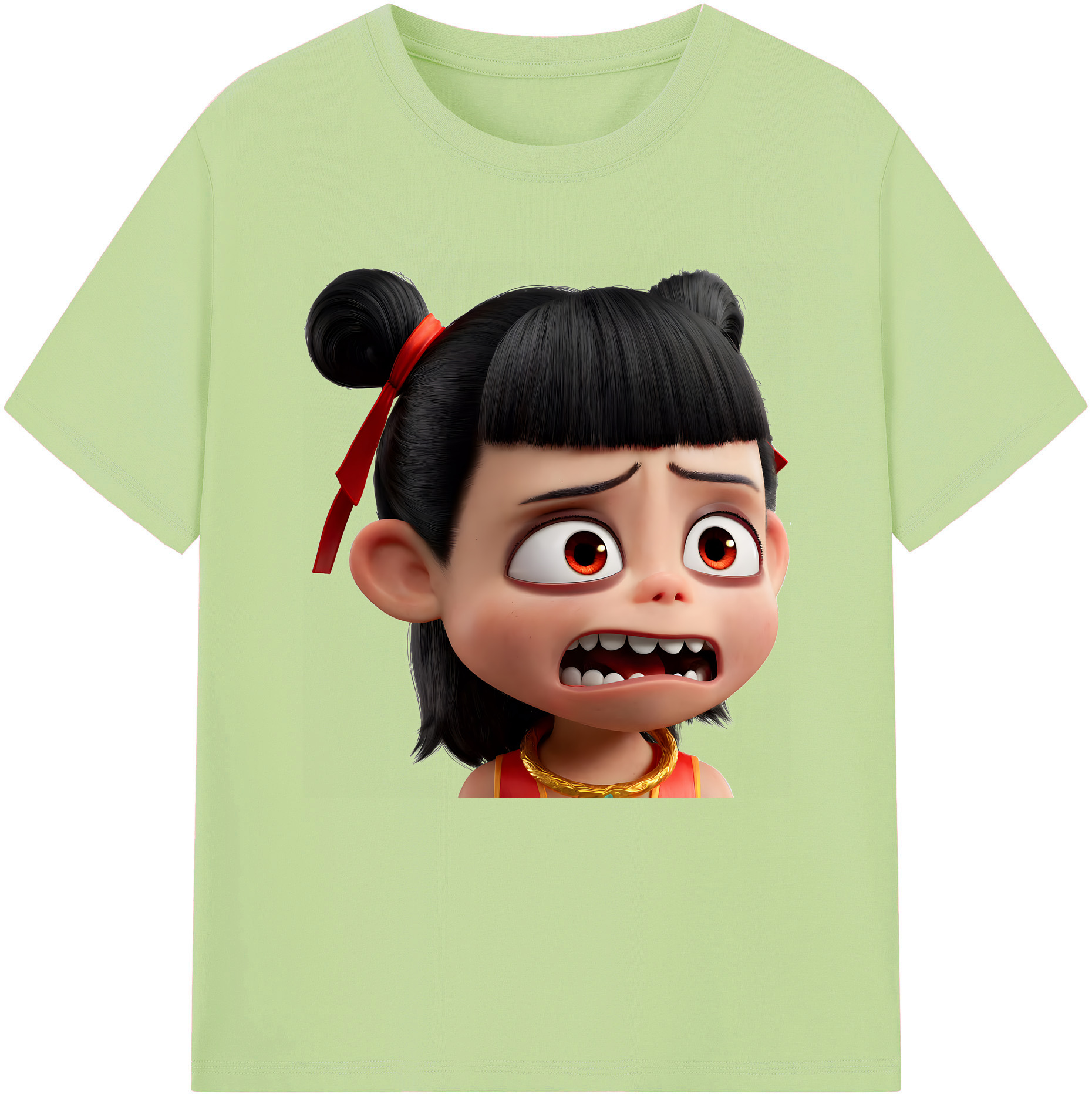 （画像用） Ne Zha 2 ナタ 魔童の大暴れ 綿100％半袖Tシャツ（フロントプリント）